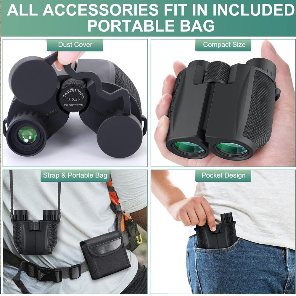 10x25 Compact Tactical Binoculars Stealth Angel Survival