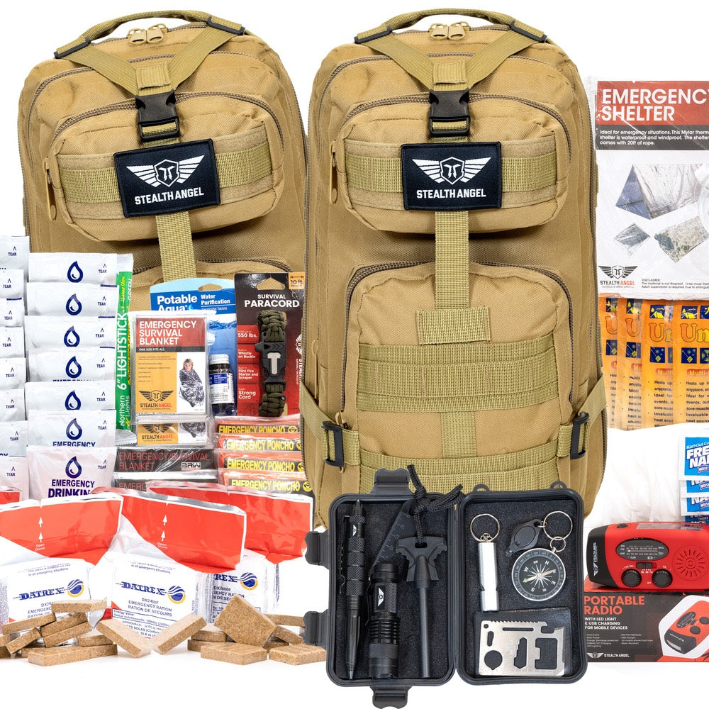 Earthquake Preparedness Kit 3 Person (144 Hour) Backpack Stealth Angel Survival