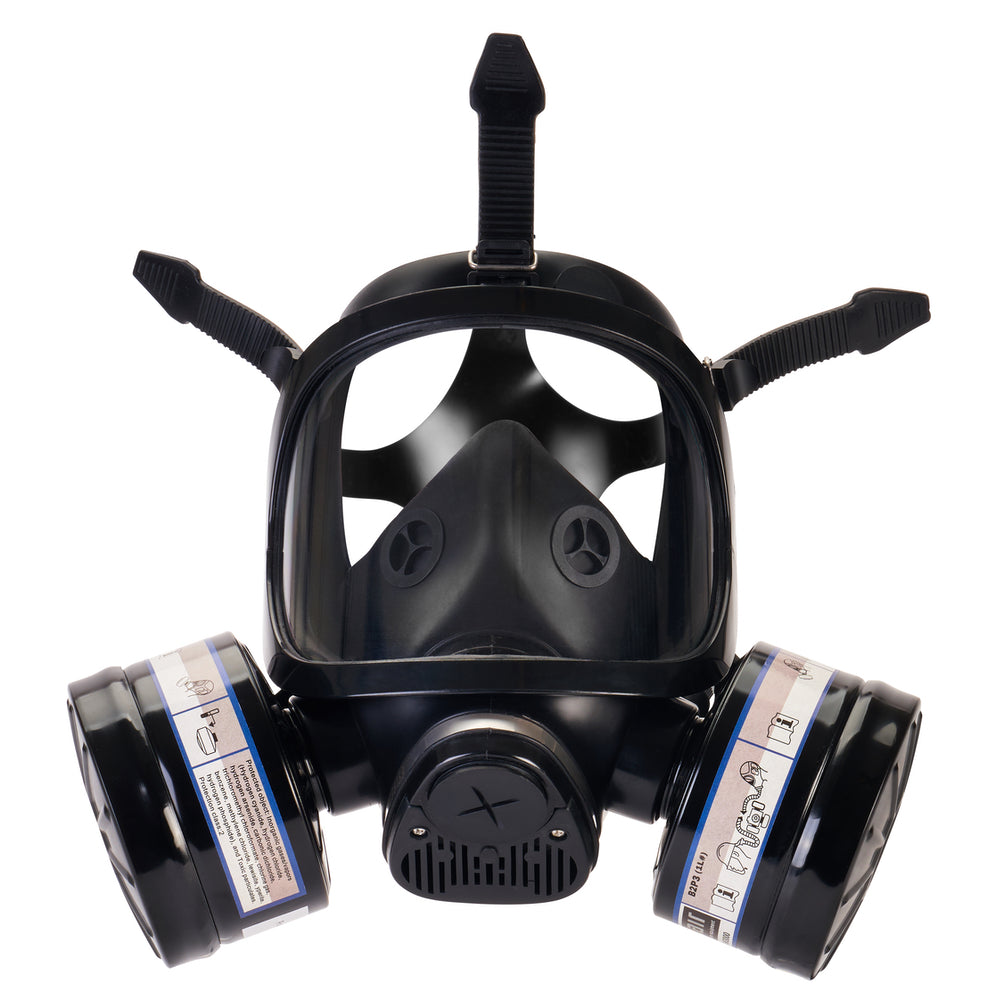 Full Face Tactical Dual Respirator Gas Mask Stealth Angel Survival