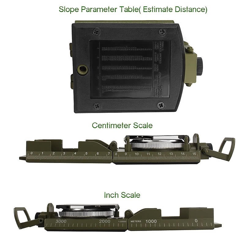 MLC2 Professional Military Lensatic Sighting Metal Compass with Inclinometer and Carrying Pouch Stealth Angel Survival