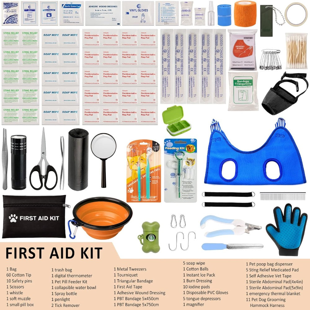 Pet First Aid Kit for Dogs & Cats - Pet Emergency Kit Stealth Angel Survival