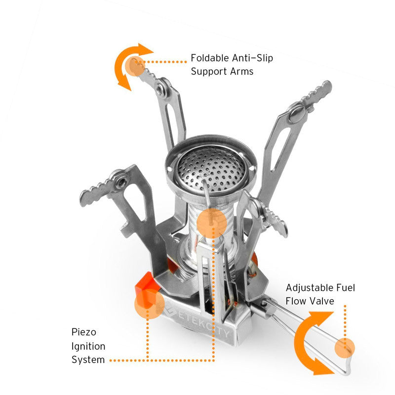 Ultralight Portable Outdoor Pot Pan & Stove Set with Piezo Ignition Stealth Angel Survival