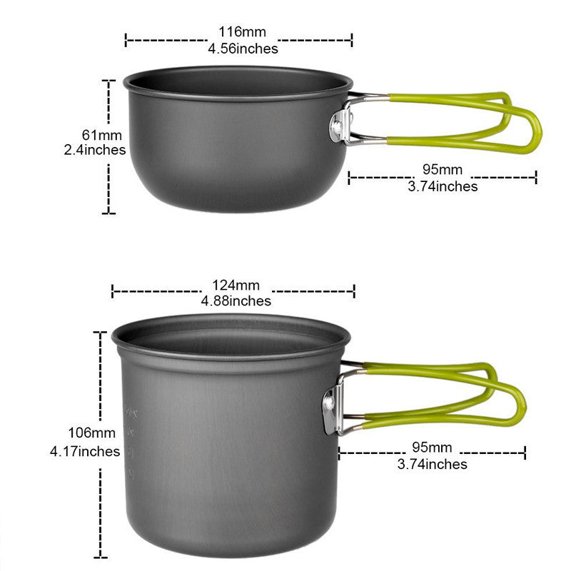 Ultralight Portable Outdoor Pot Pan & Stove Set with Piezo Ignition Stealth Angel Survival
